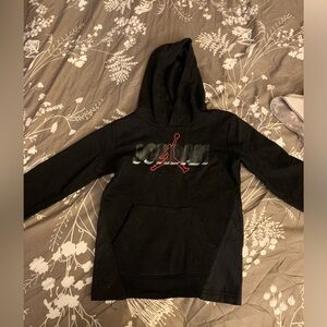 Jordan Kids Black Hoodie with Red Jumpman